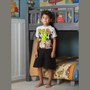 Boys Nickelodeon Pajama Set 4T White Black
